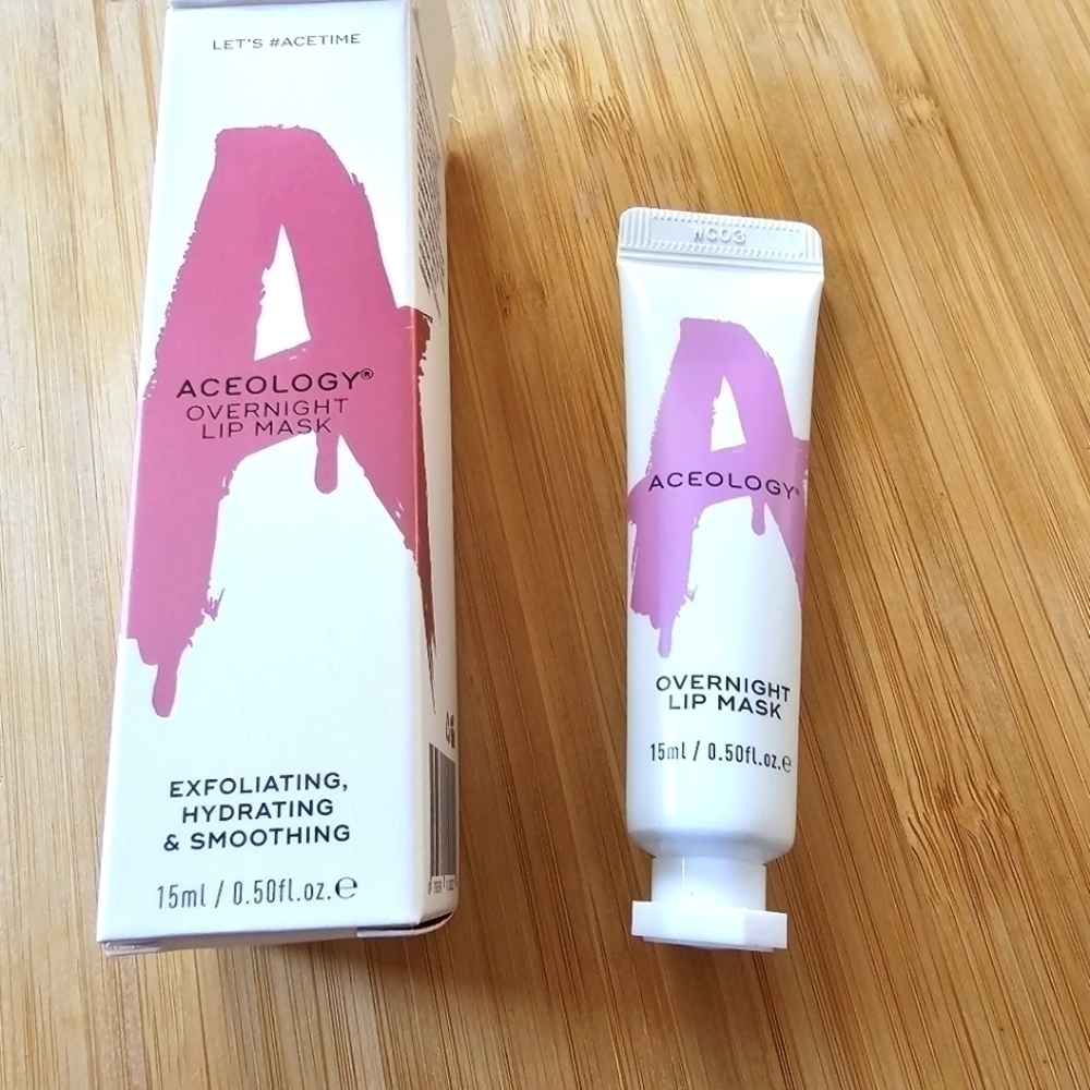 Aceology Overnight Lip Mask, Exfoliating Hydrating & Smoothing, Full-size 15ml